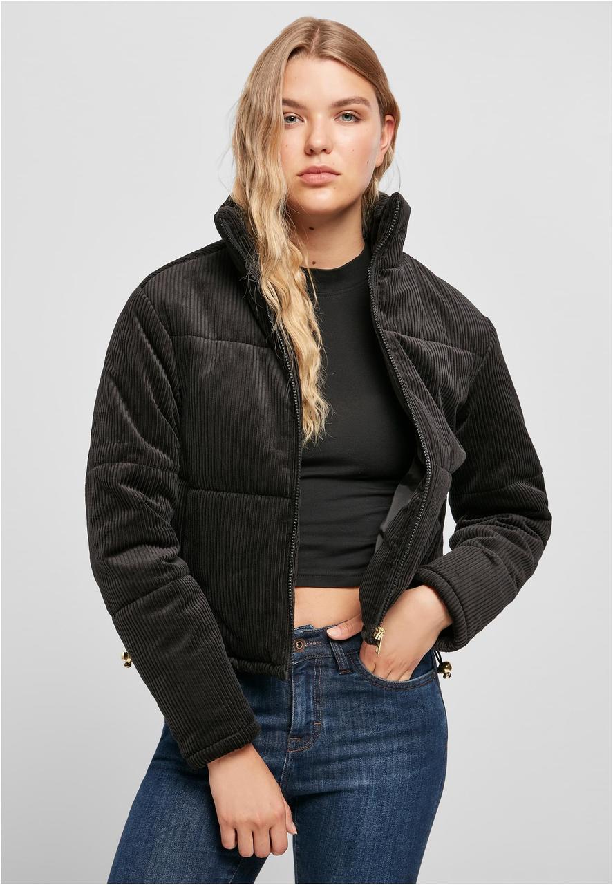 Corduroy puffer sales jacket black